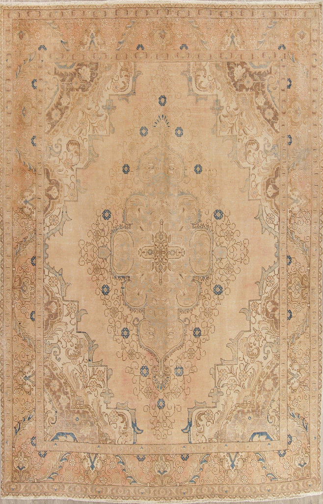 Muted Tabriz Persian Area Rug 10x12