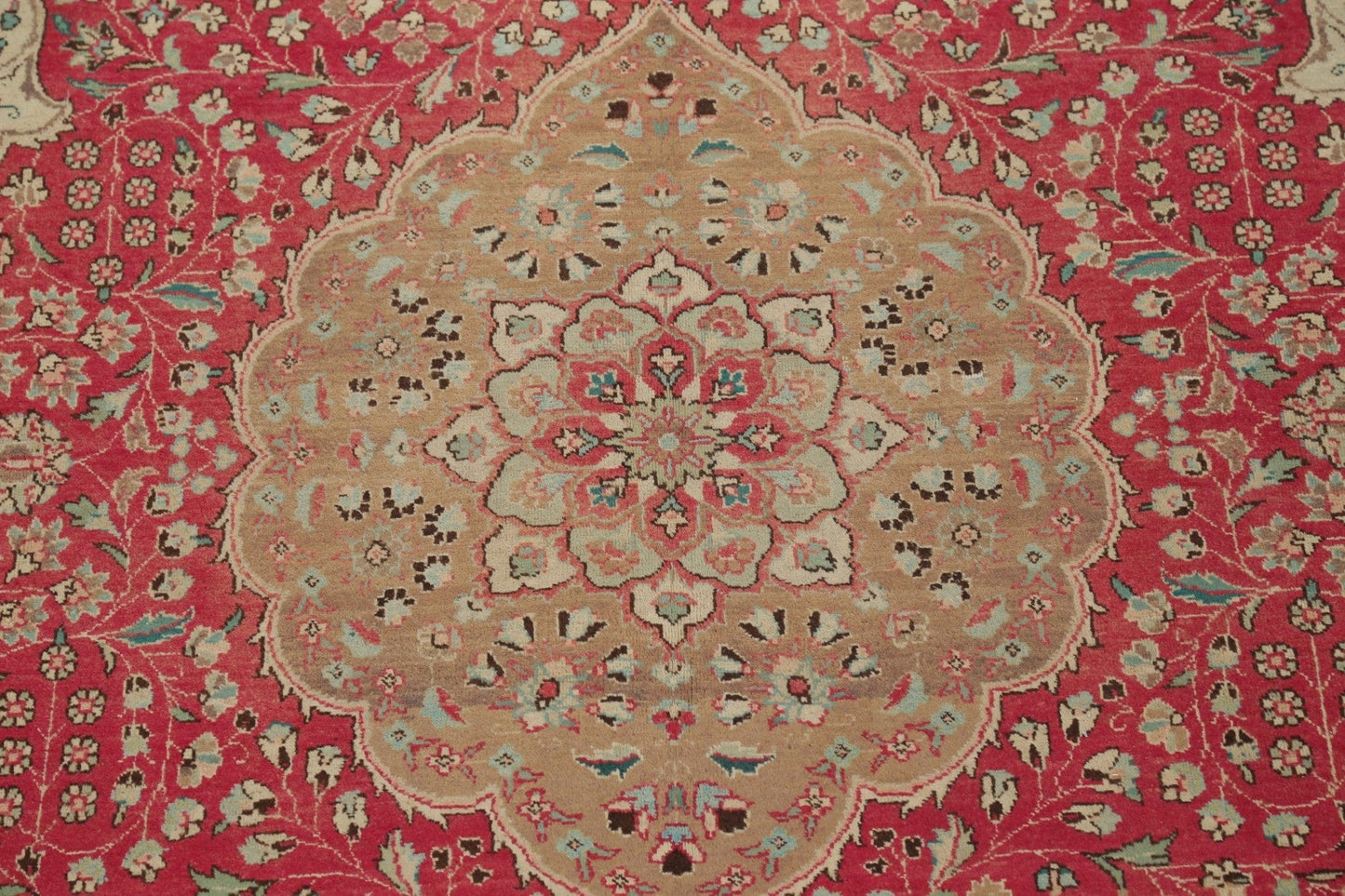 Floral Red Tabriz Persian Hand-Knotted 8x11 Wool Area Rug