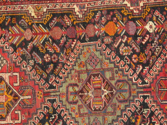 Vintage Qashgaie Colletion Hand-Knotted Lamb's Wool Area Rug- 4' 4" X 6' 9"