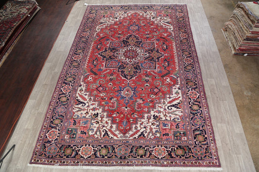 Vegetable Dye Heriz Serapi Persian Hand-Knotted 10x15 Wool Rug