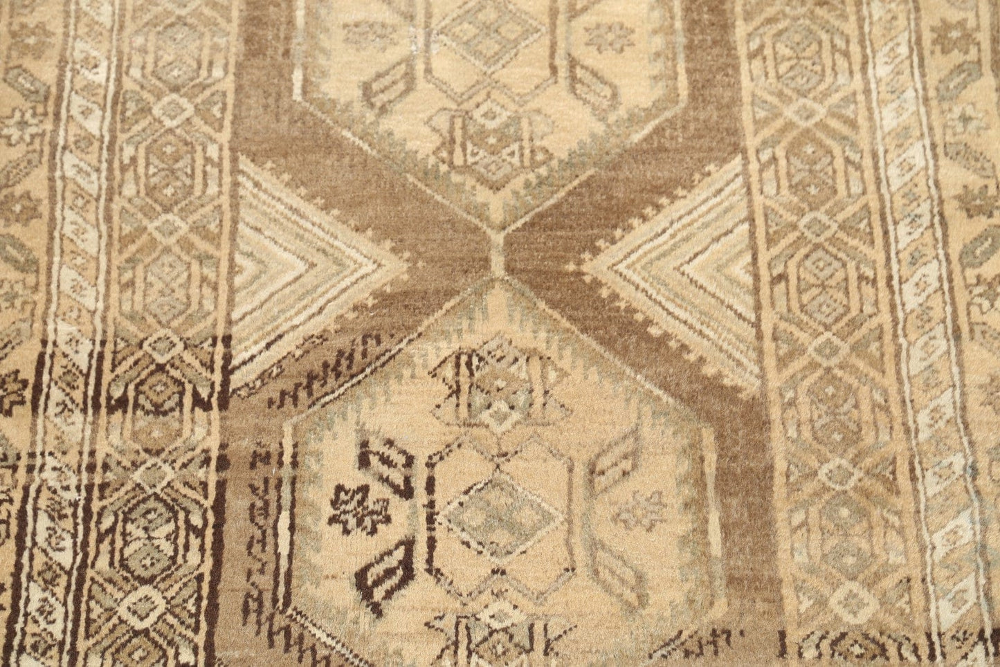 Distressed Muted Hamedan Persian Runner 4x14