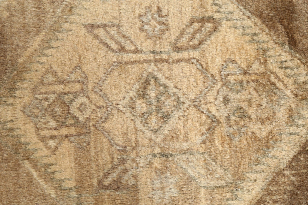 Distressed Muted Hamedan Persian Runner 4x14