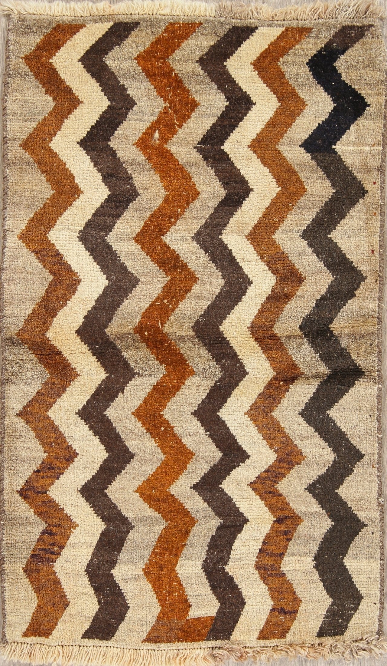 Geometric Gabbeh Persian Hand-Knotted 3x5 Wool Rug