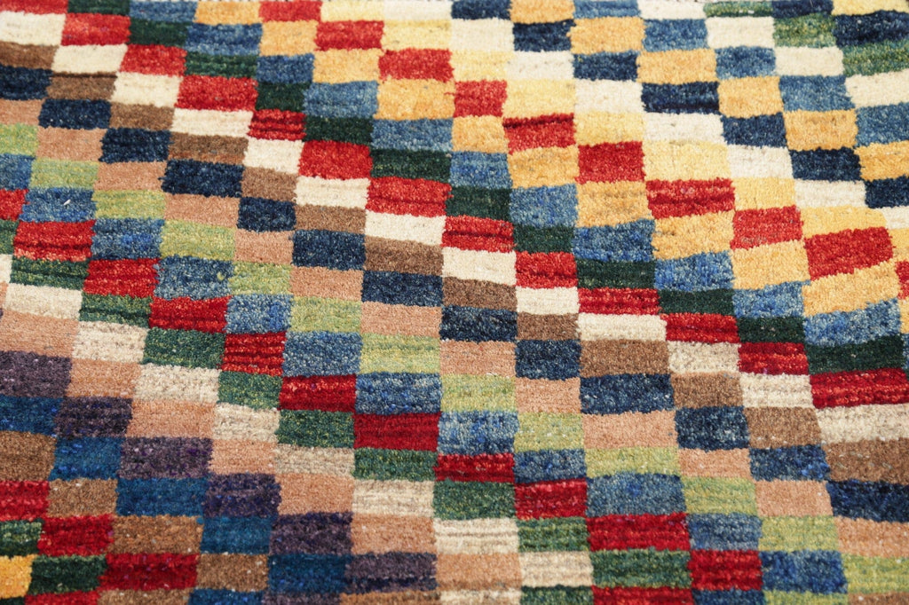 Multi-Color Gabbeh Persian Hand-Knotted 3x5 Wool Rug