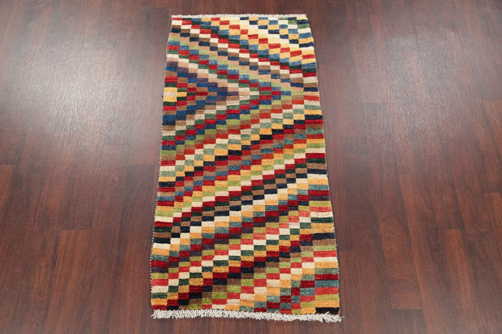 Multi-Color Gabbeh Persian Hand-Knotted 3x5 Wool Rug