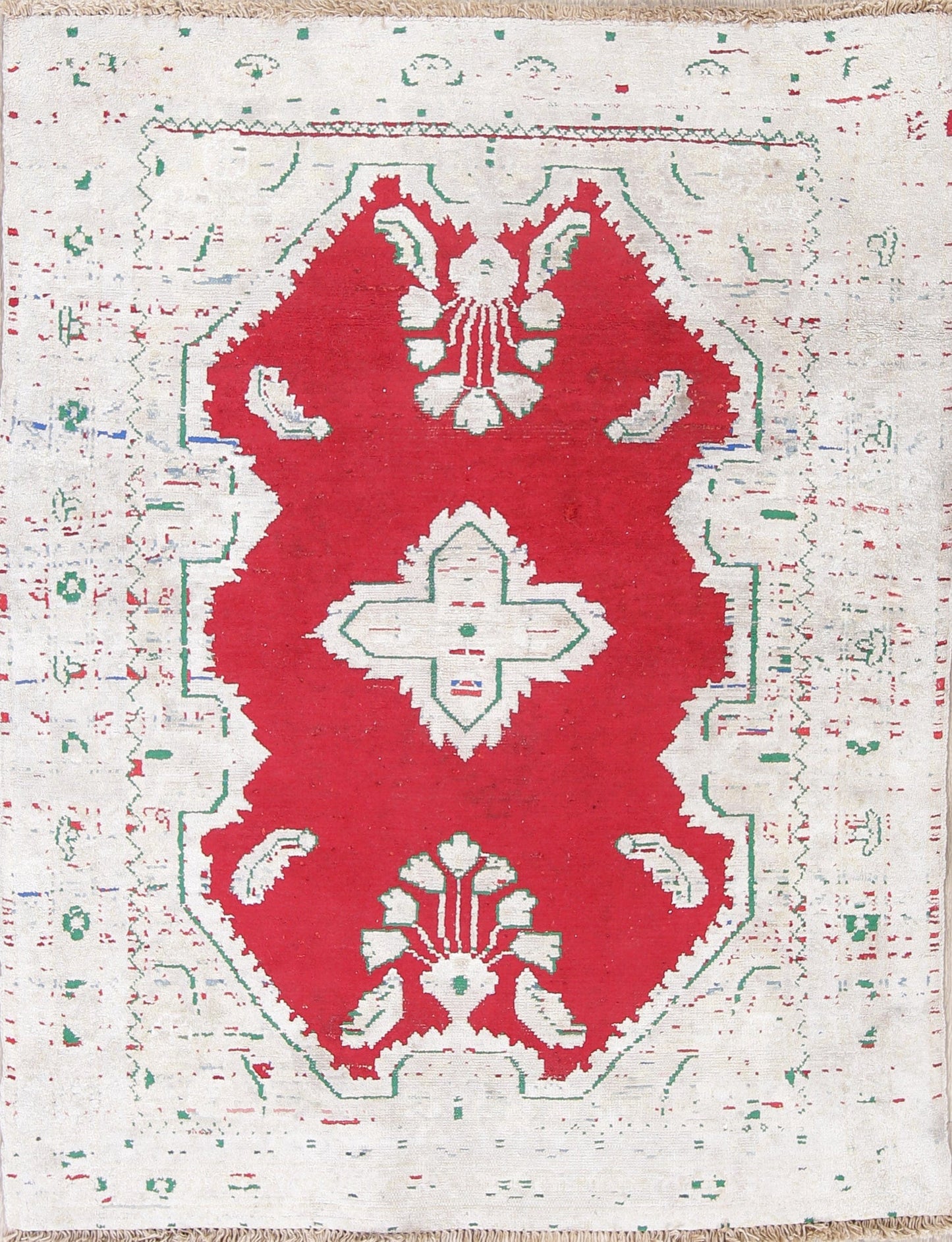 Red Hamedan Distressed Rug 3x4