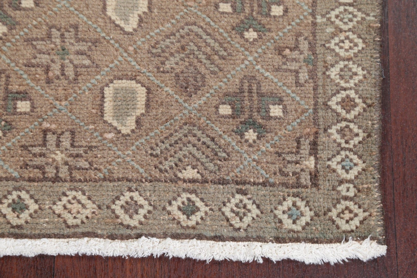 Muted Light Brown Hamedan Persian Distressed Rug 3x4