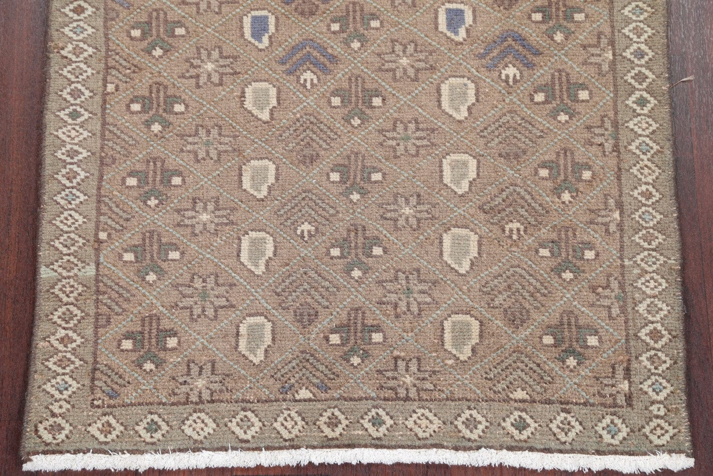 Muted Light Brown Hamedan Persian Distressed Rug 3x4