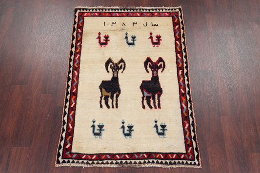 Animal Pictorial Gabbeh Rug 3x5