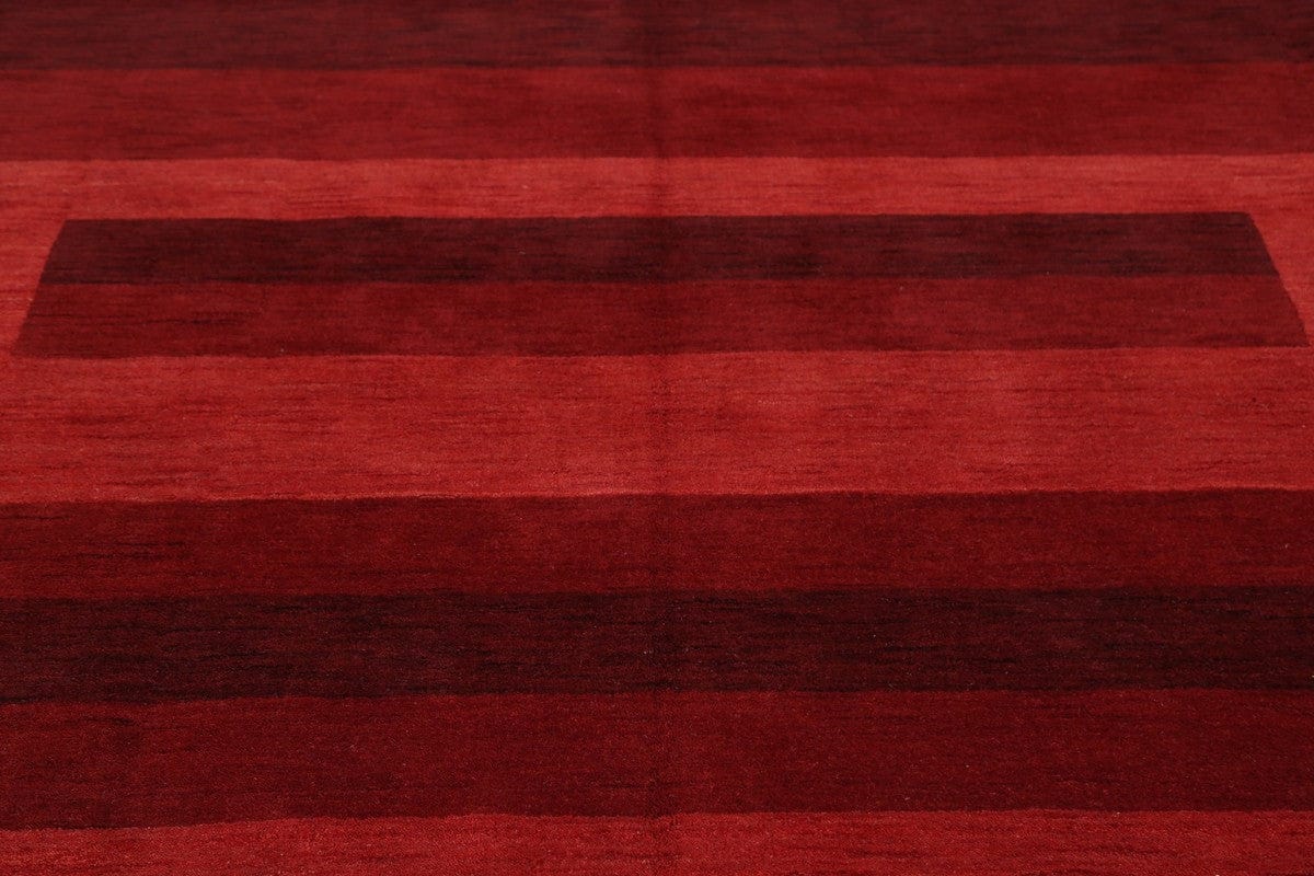 Stripe Red Modern Gabbeh Oriental Area Rug 7x10