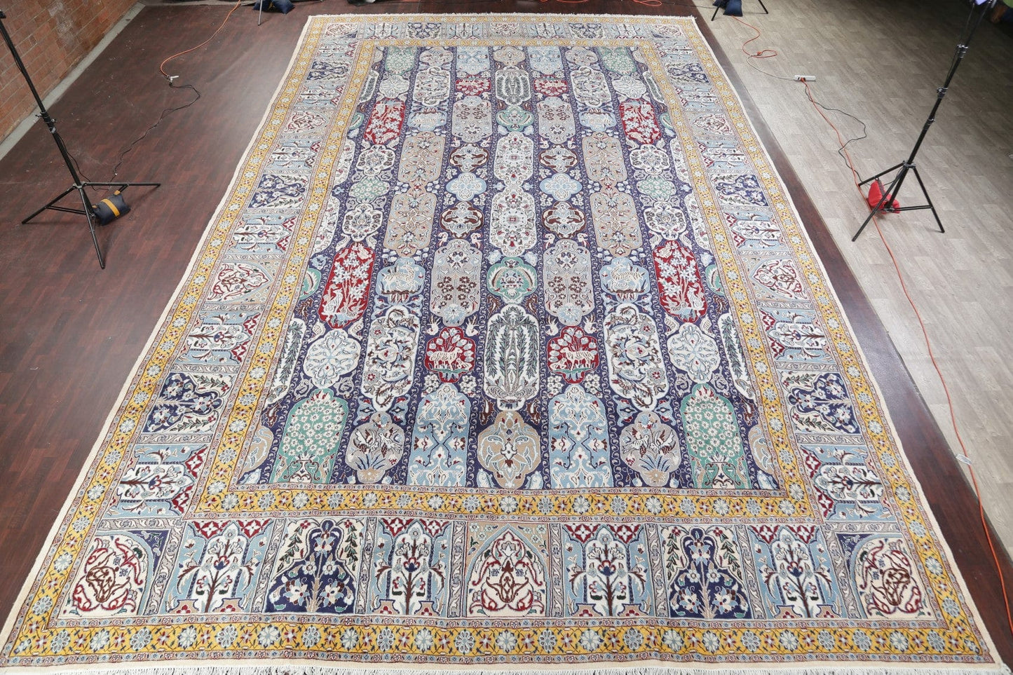 Palace Sized Wool/Silk Nain Persian Rug 16x26