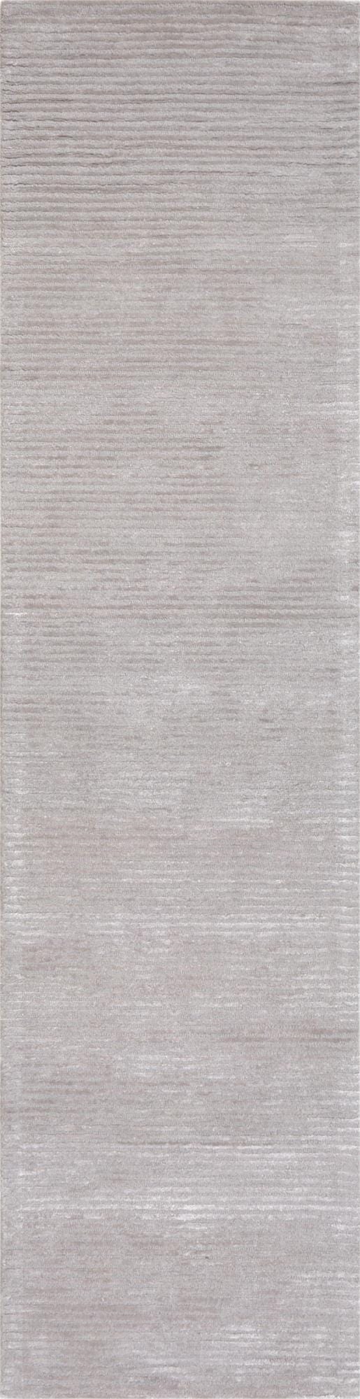 Pasargad Home Edgy Collection Hand-Tufted Bamboo Silk & Wool Area Rug,  2' 6" X 10' 0", Silver