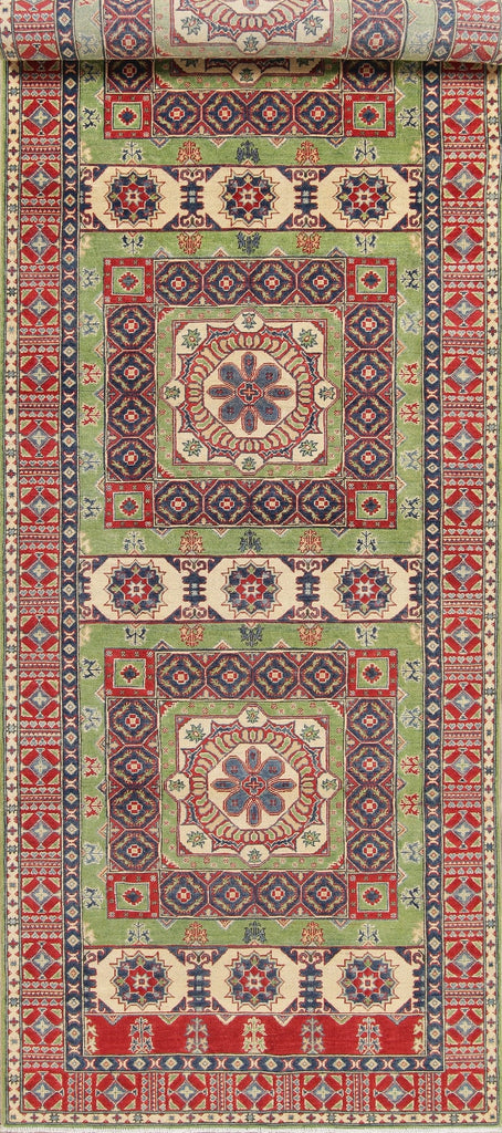 Geometric Kazak Pakistan Wool Rug 5x19 Runner