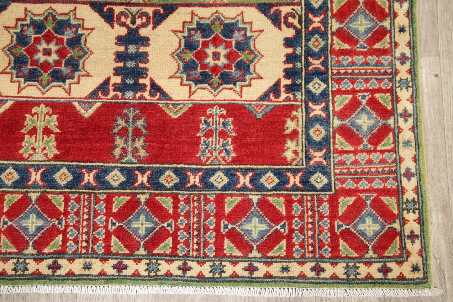 Geometric Kazak Pakistan Wool Rug 5x19 Runner