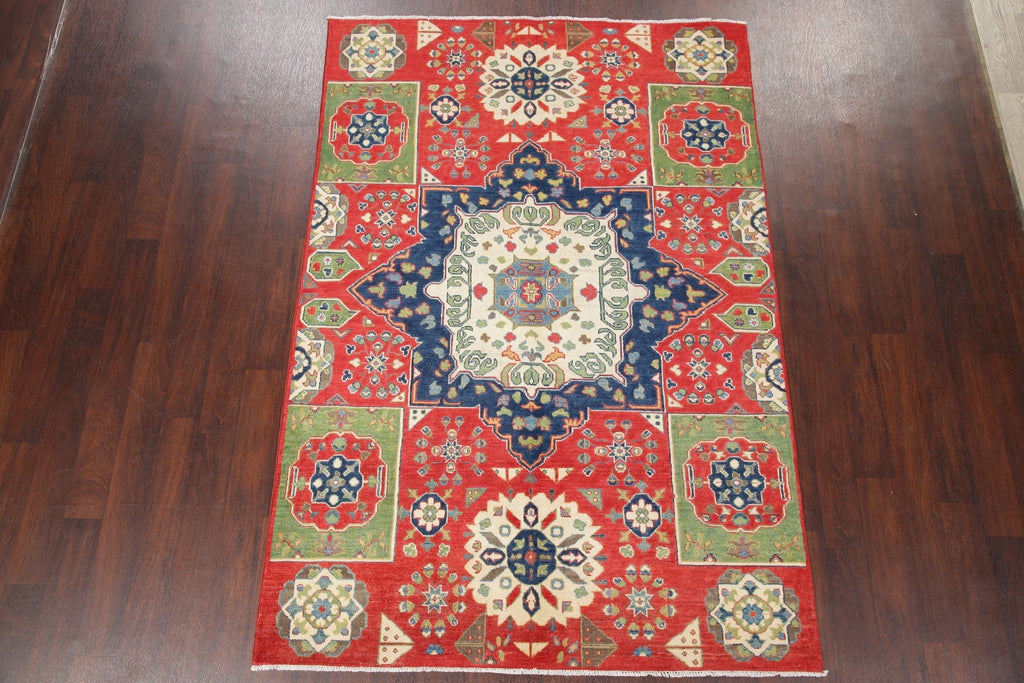 Red Kazak-Chechen Oriental Area Rug 6x8