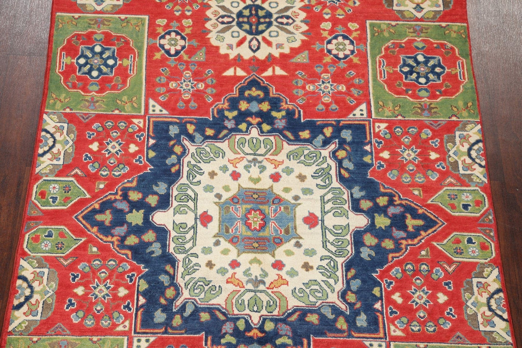 Red Kazak-Chechen Oriental Area Rug 6x8