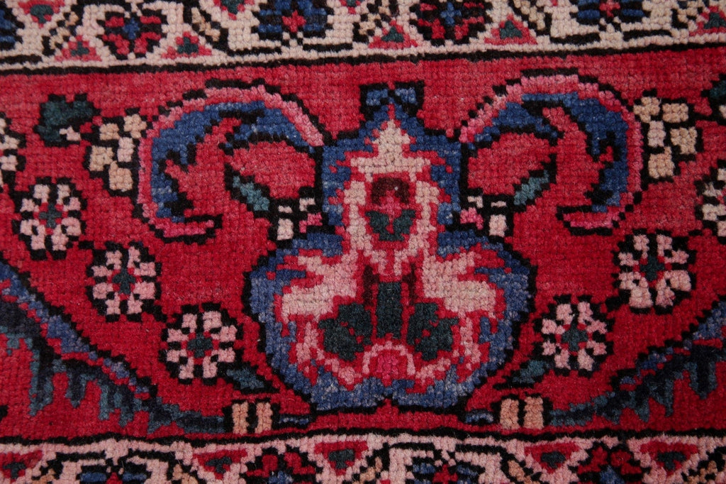 Geometric Antique Heriz Persian Wool Rug 8x11