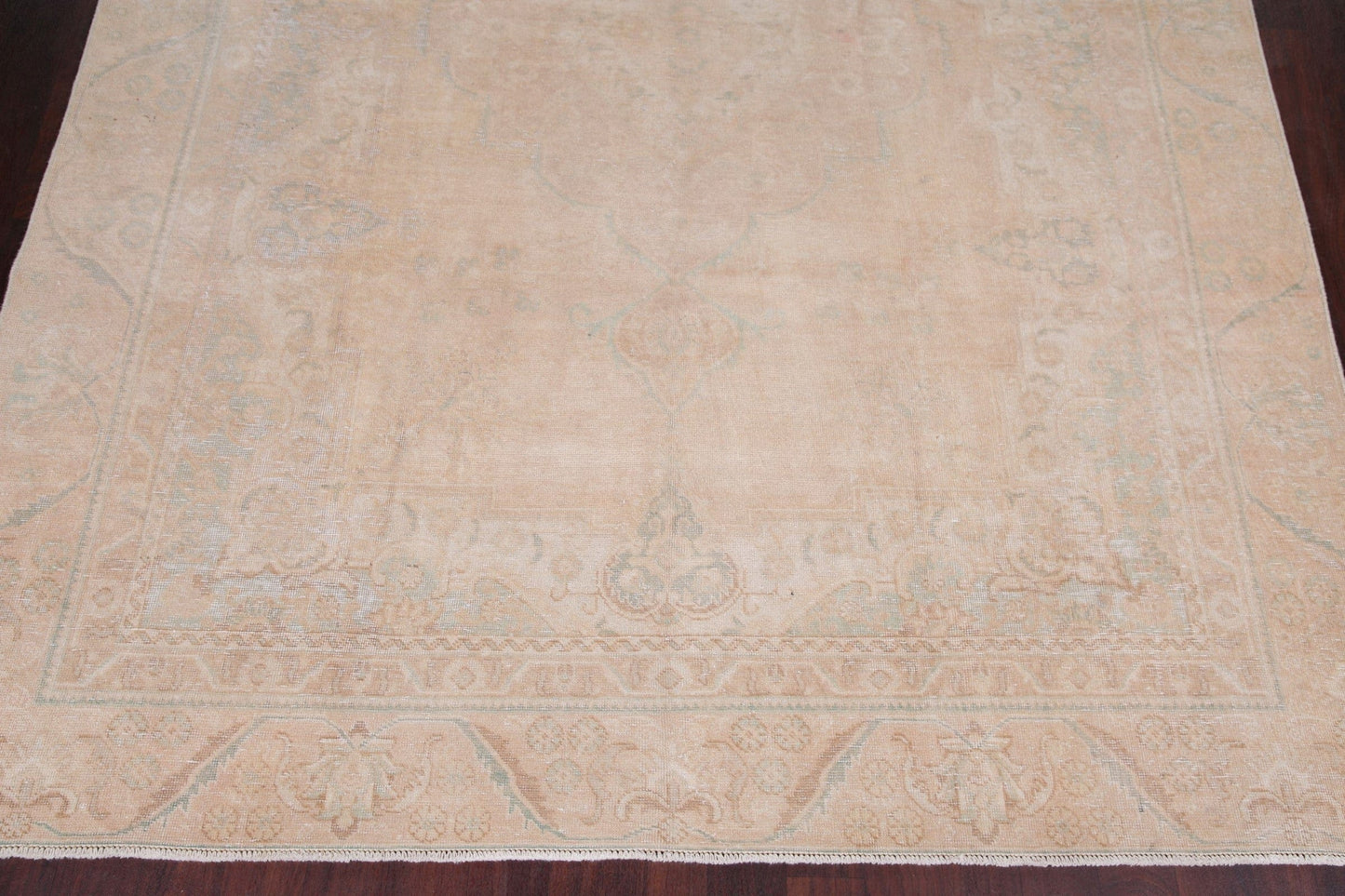 Antique Tabriz Muted Distressed Persian Rug 9x12