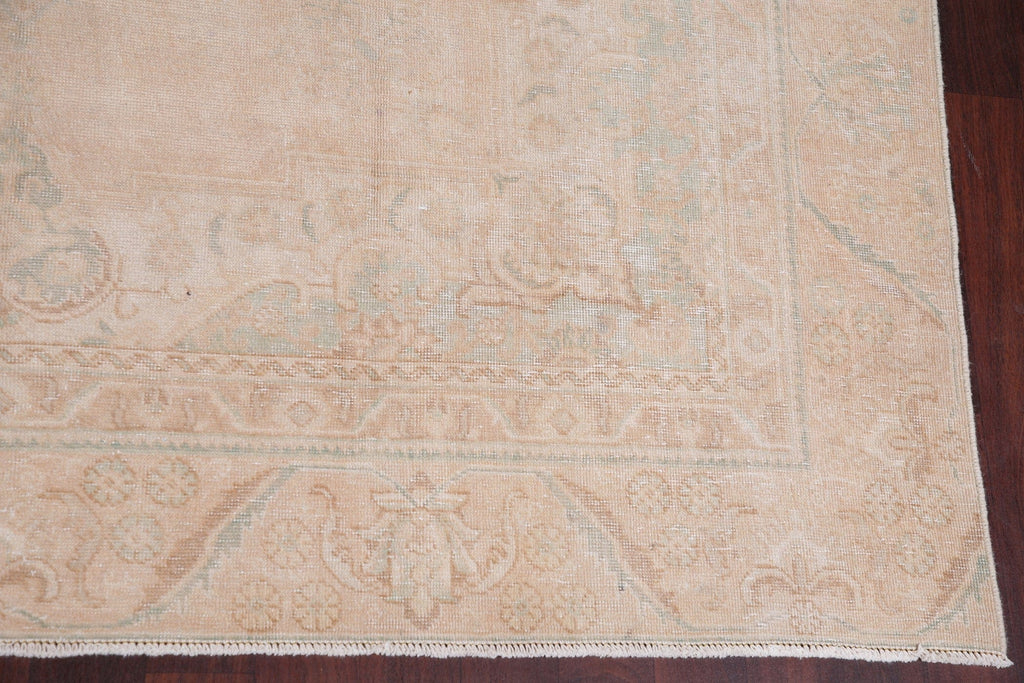 Antique Tabriz Muted Distressed Persian Rug 9x12