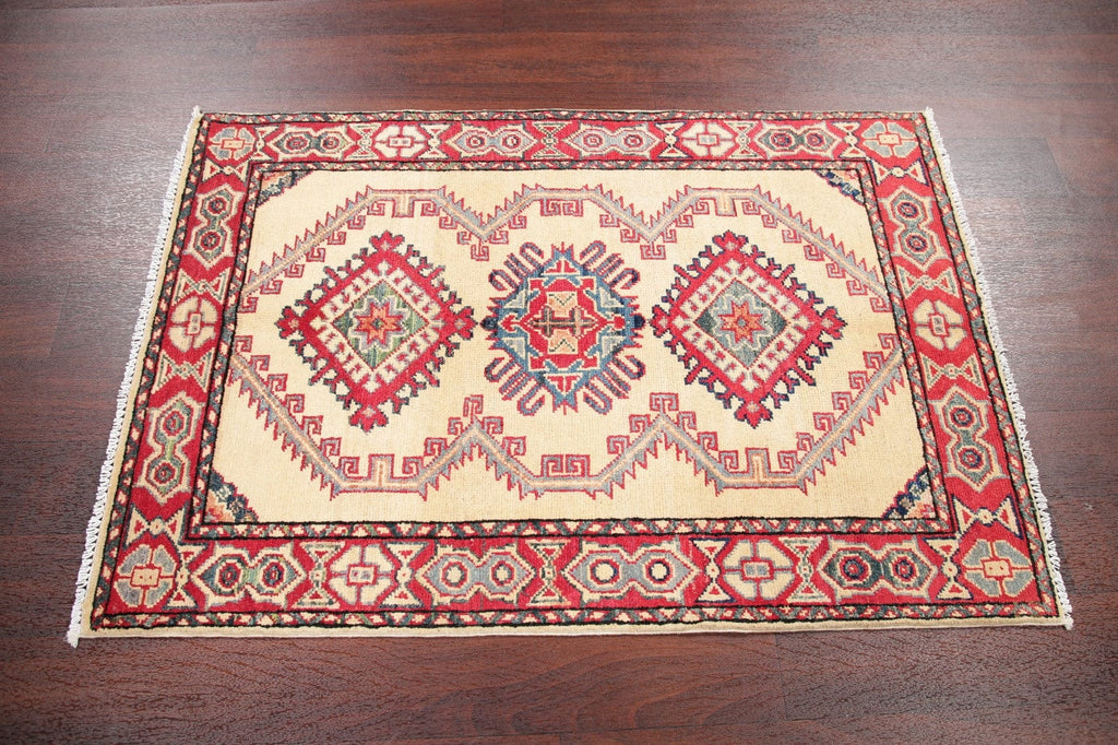 Geometric Kazak Pakistan Wool Rug 3x4