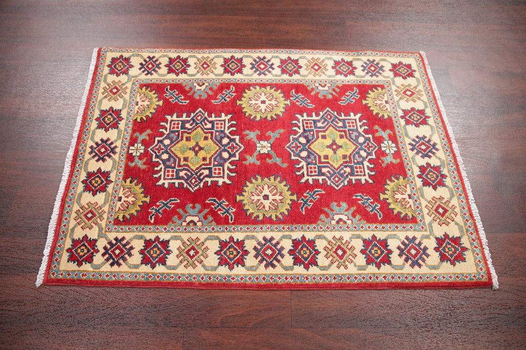 Red Kazak-Chechen Oriental Rug 3x4