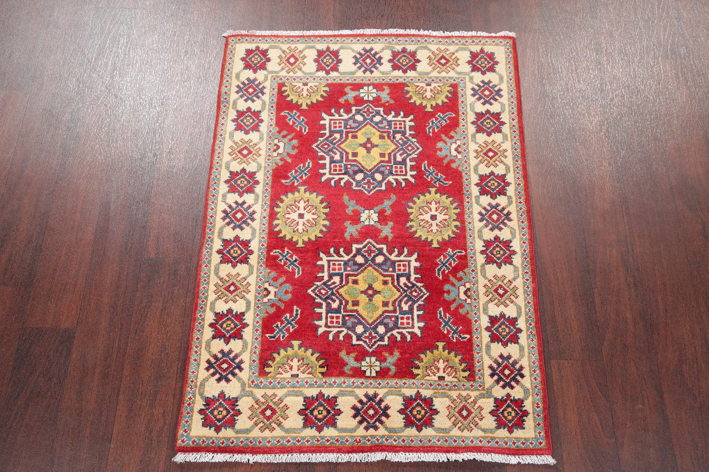 Red Kazak-Chechen Oriental Rug 3x4