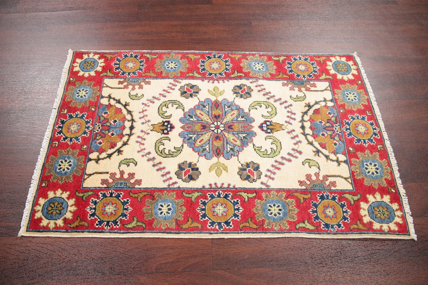 Geometric Kazak-Chechen Oriental Rug 3x4