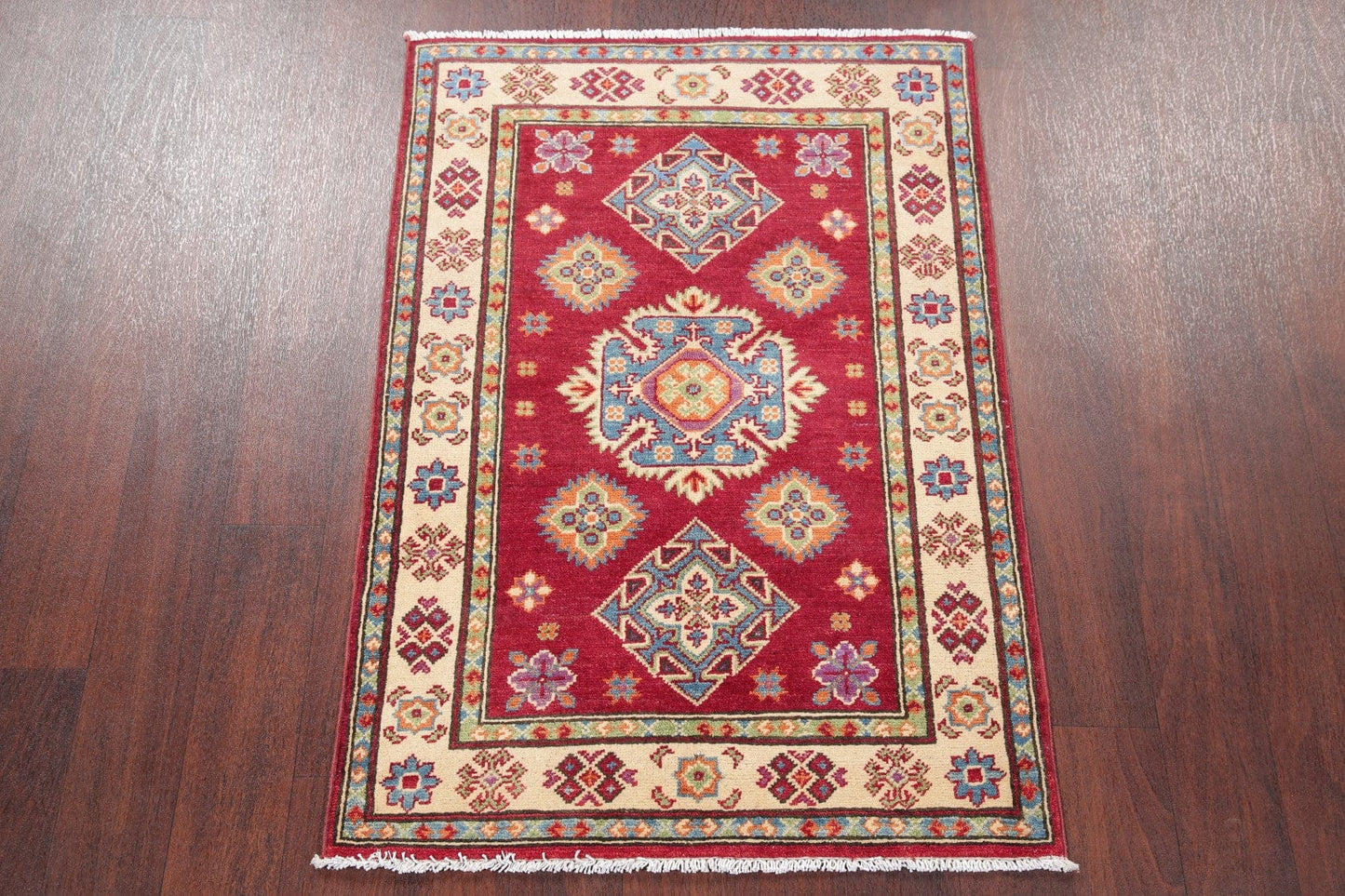 Red Kazak-Chechen Oriental Rug 3x4