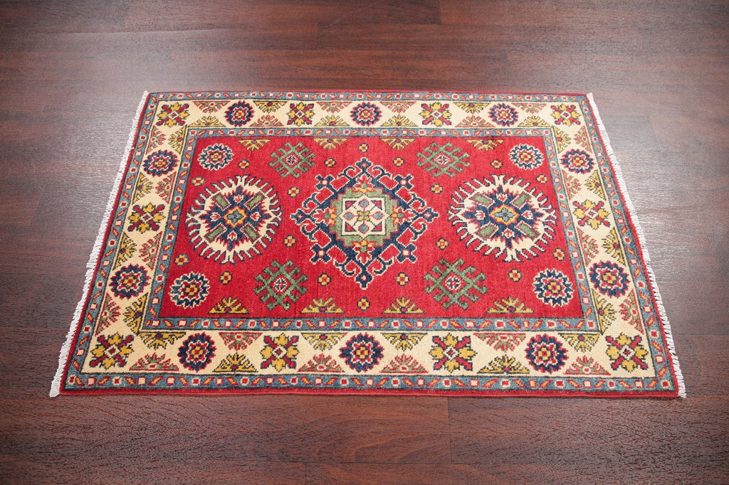 Geometric Kazak Pakistan Wool Rug 3x4