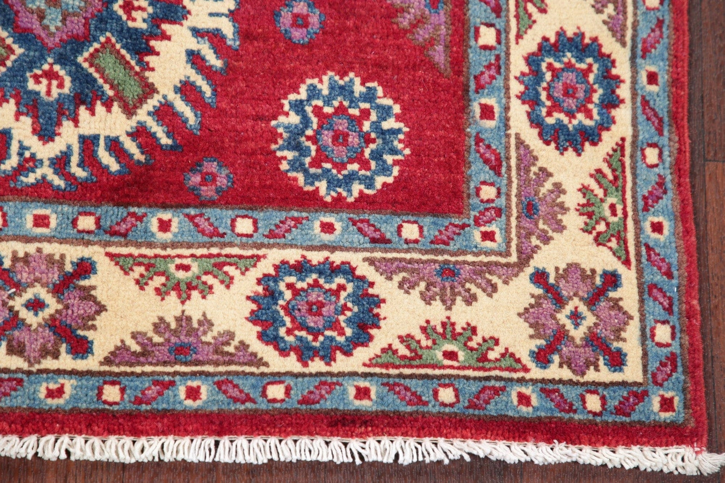 Geometric Kazak Pakistan Wool Rug 3x4