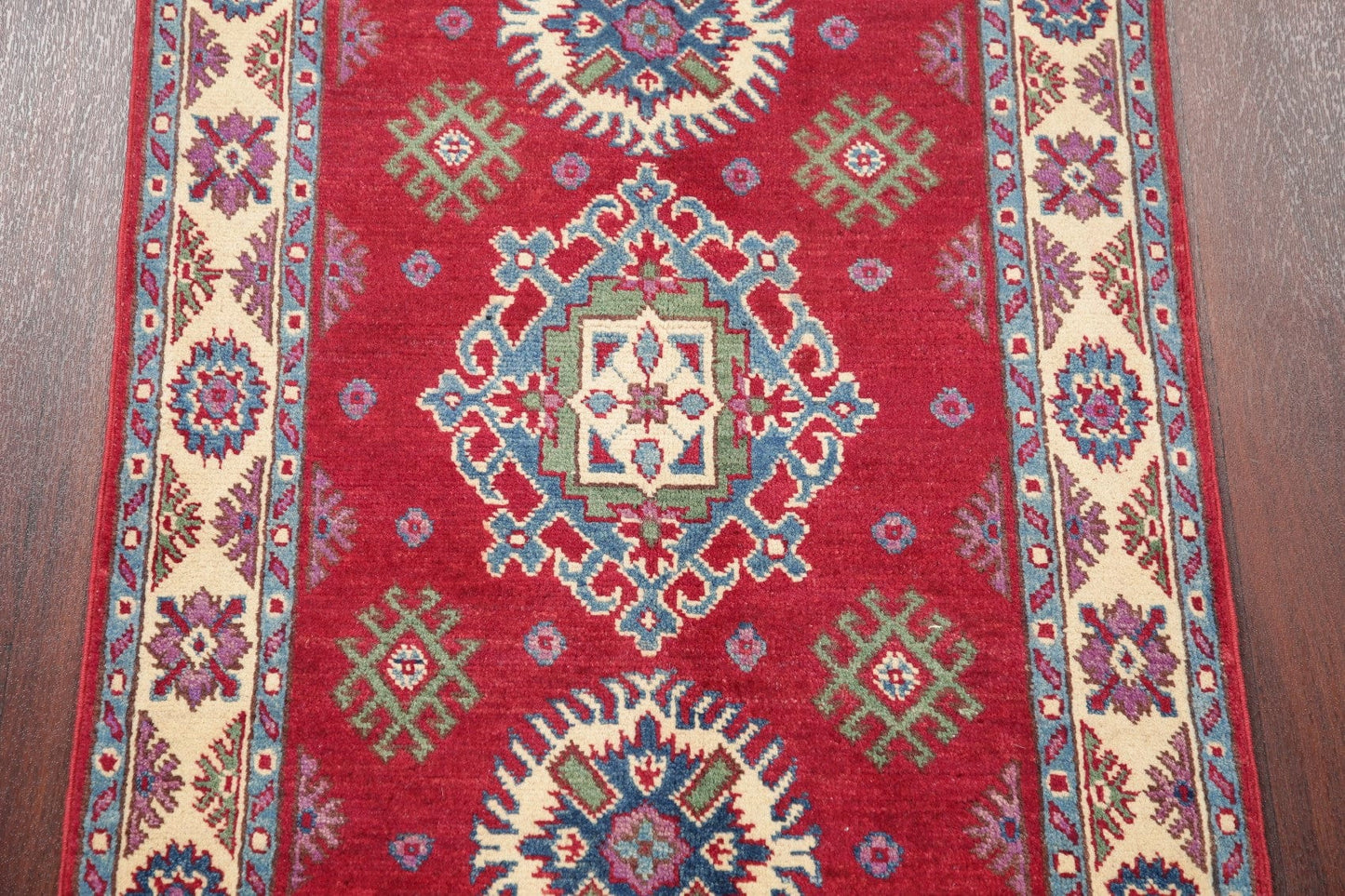 Geometric Kazak Pakistan Wool Rug 3x4