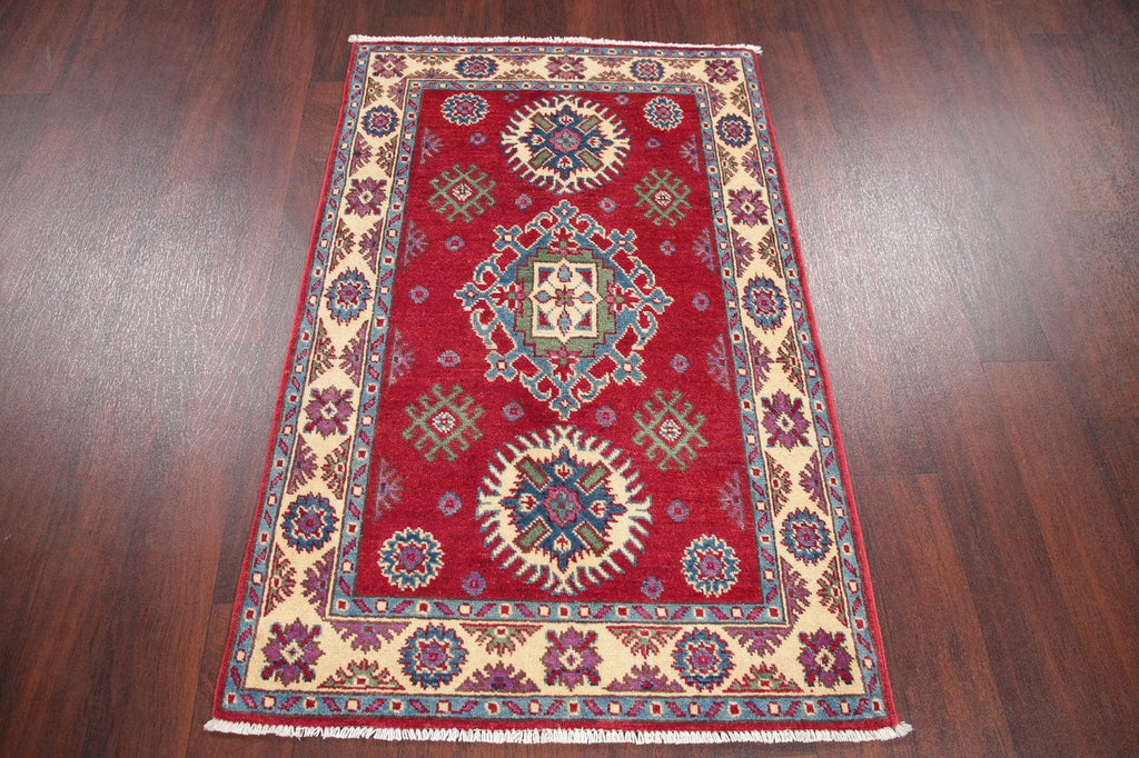 Geometric Kazak Pakistan Wool Rug 3x4