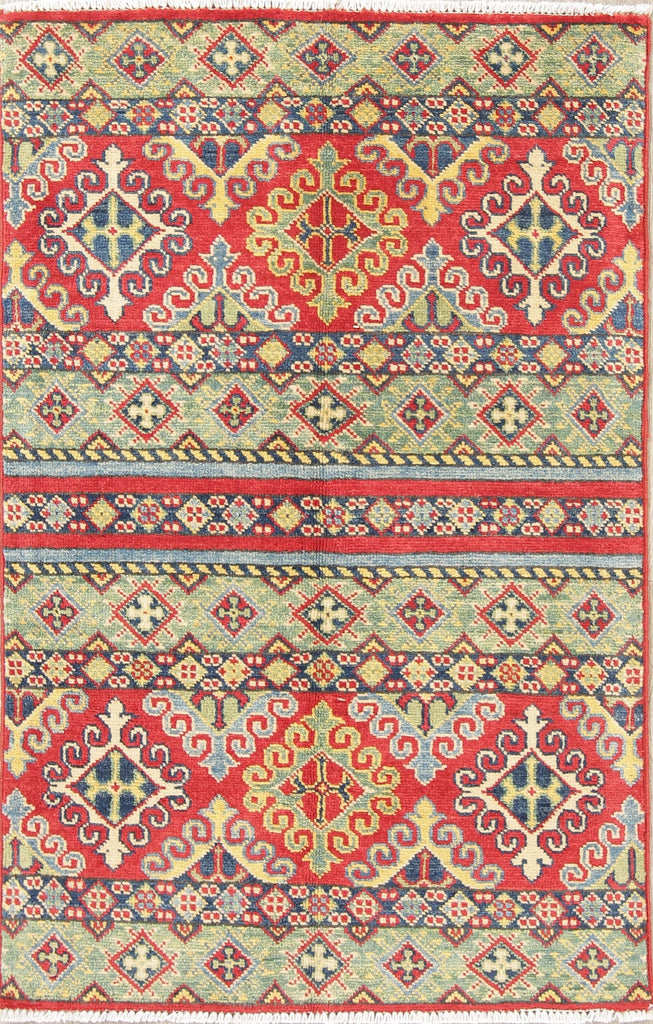 Geometric Kazak Pakistan Wool Rug 3x4