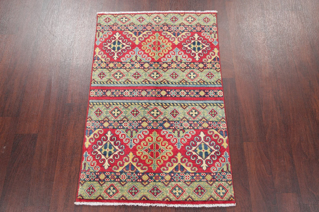 Geometric Kazak Pakistan Wool Rug 3x4