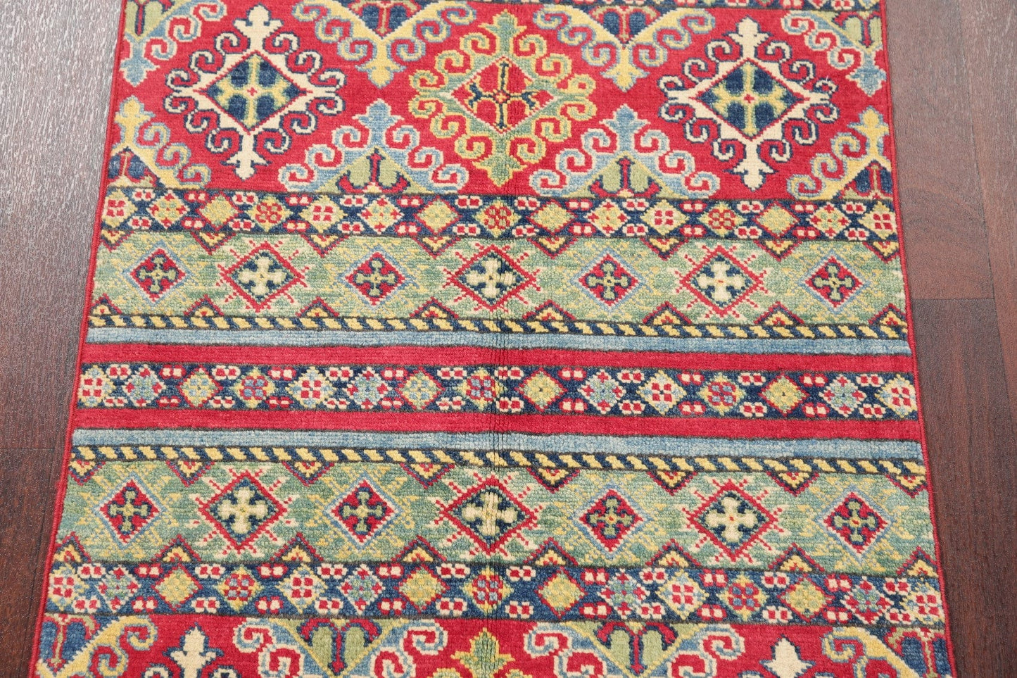 Geometric Kazak Pakistan Wool Rug 3x4