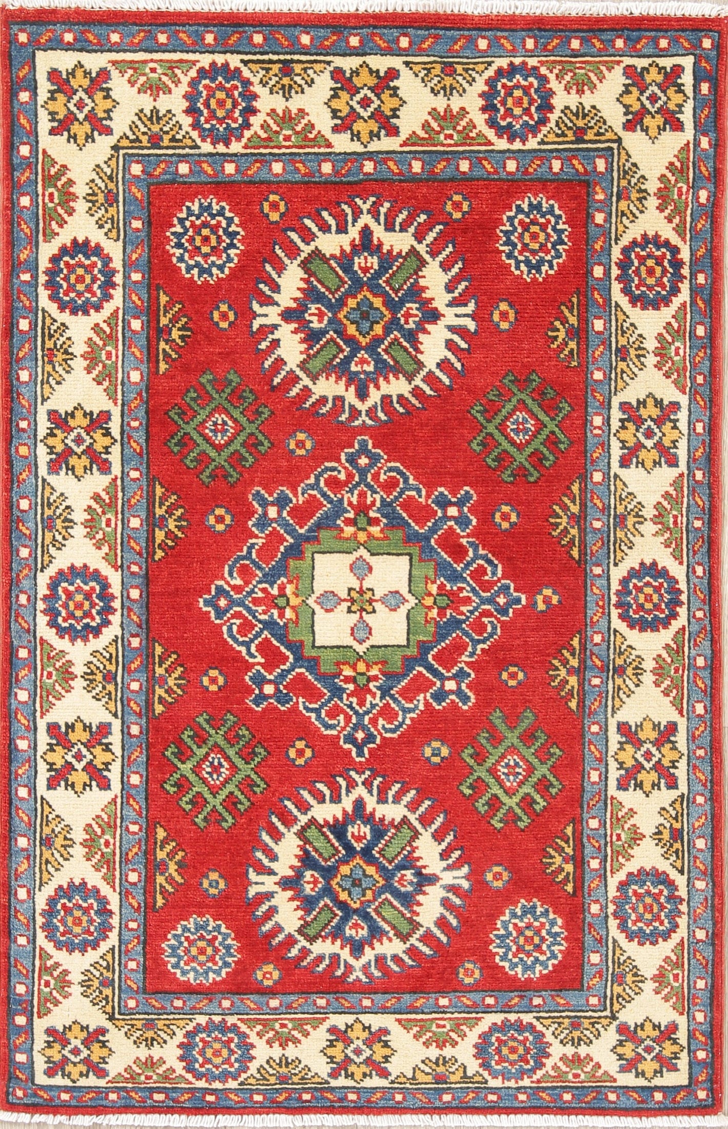 Red Kazak-Chechen Oriental Rug 3x4