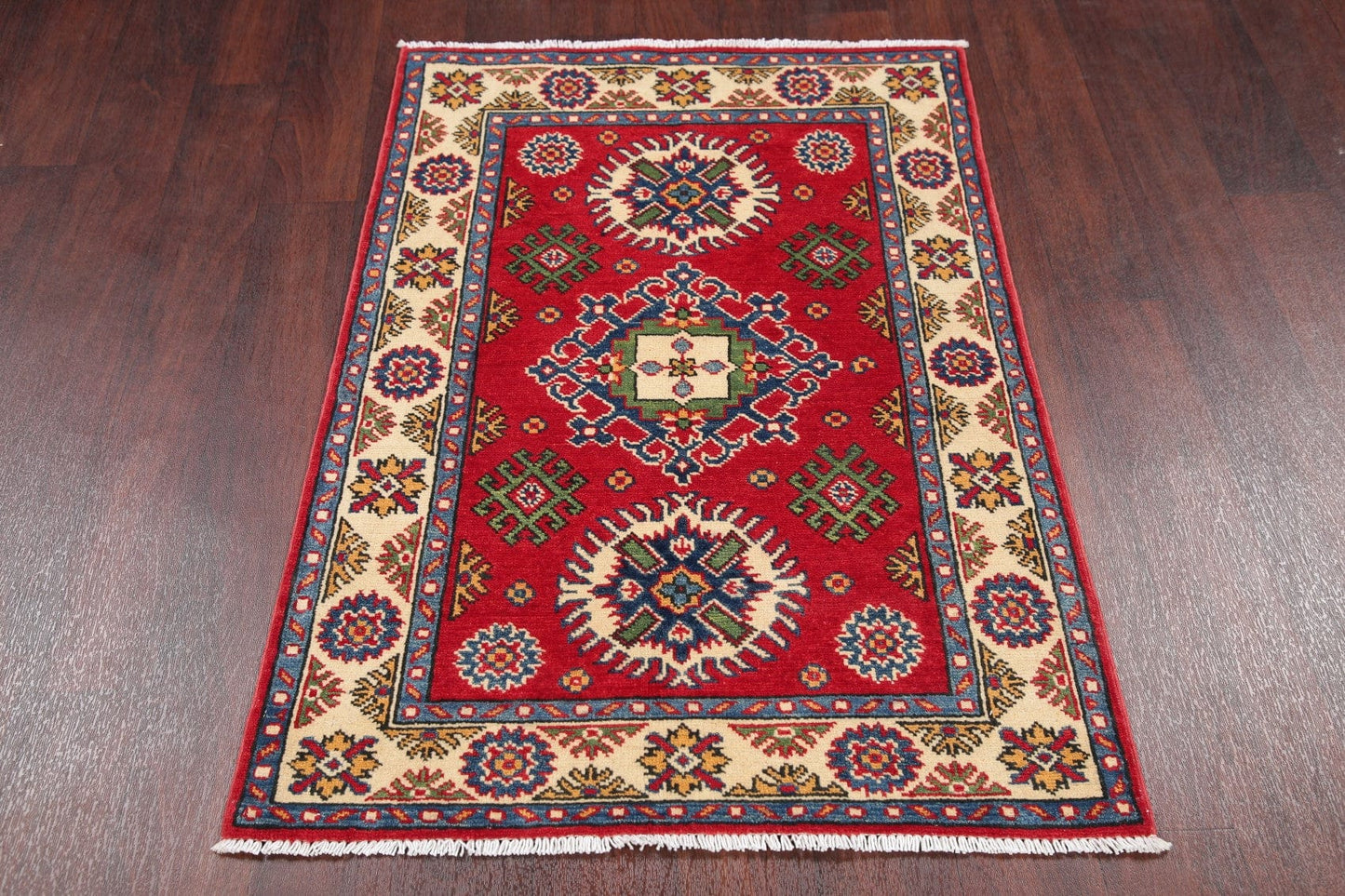 Red Kazak-Chechen Oriental Rug 3x4