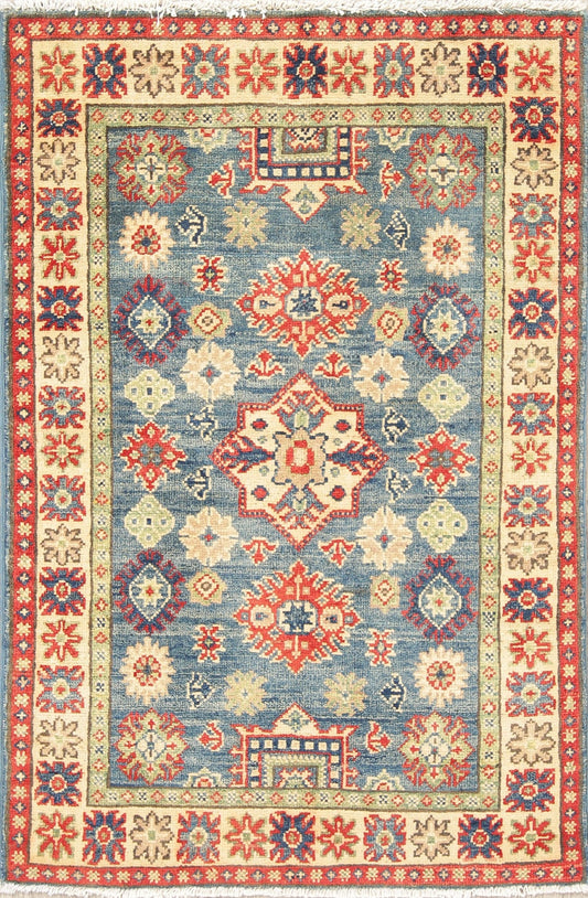 Geometric Kazak Pakistan Wool Rug 3x4