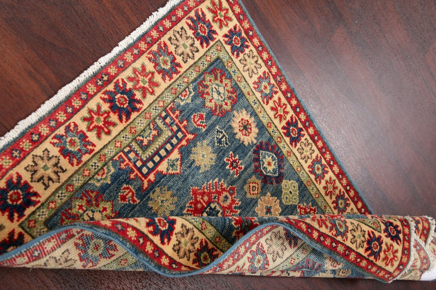 Geometric Kazak Pakistan Wool Rug 3x4