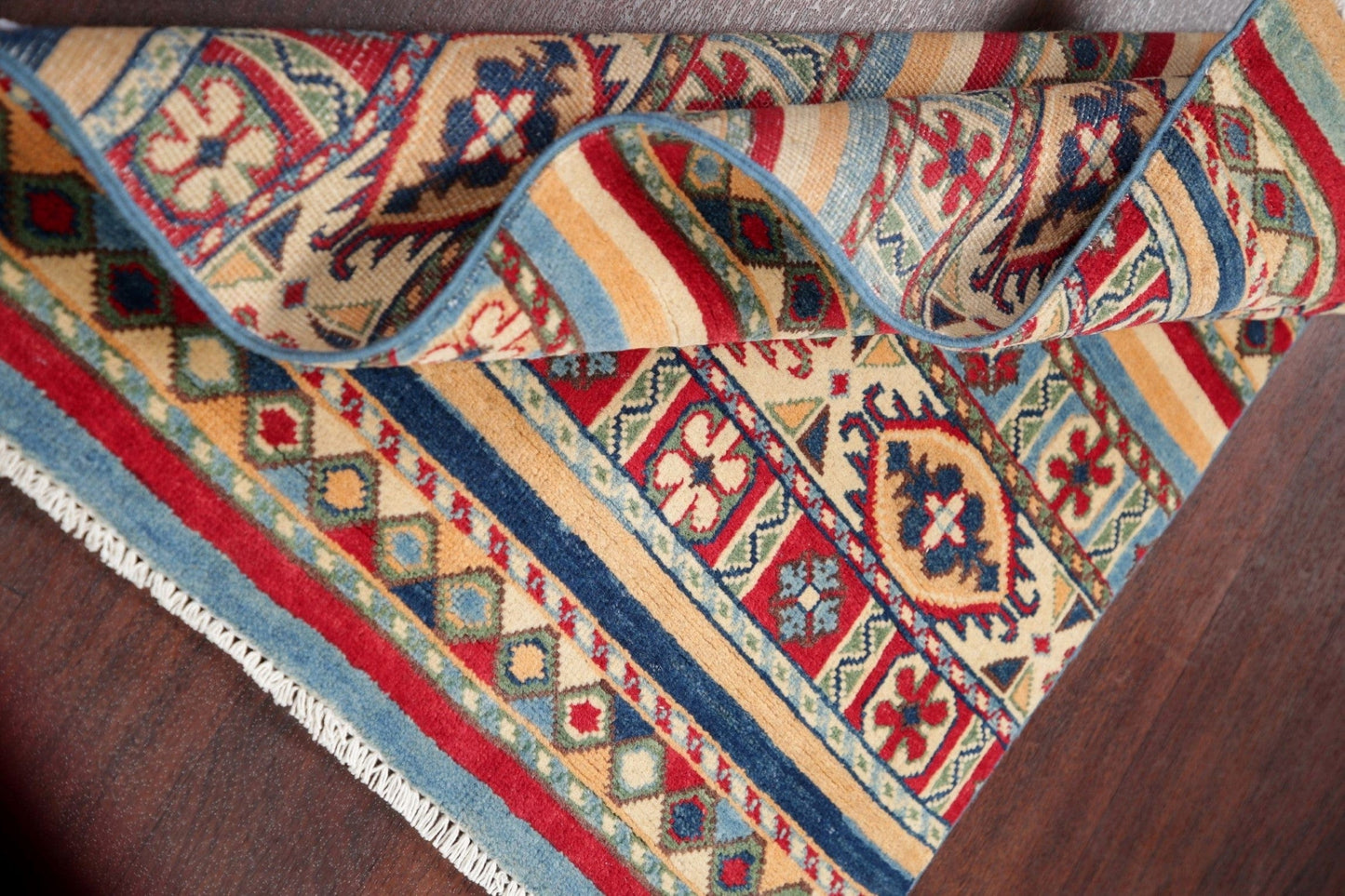 Multi-Color Kazak-Chechen Oriental Rug 3x4