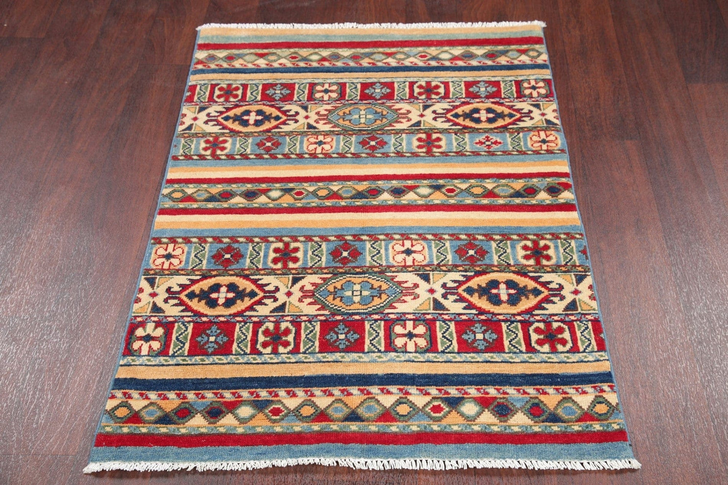 Multi-Color Kazak-Chechen Oriental Rug 3x4