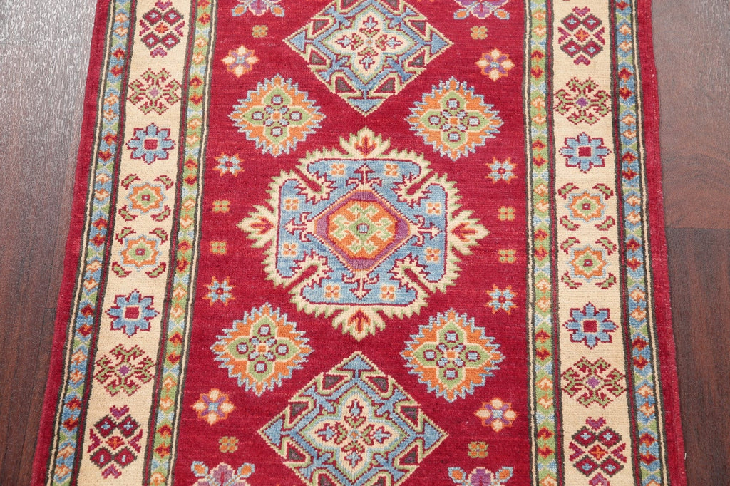 Geometric Red Kazak Pakistan Wool Rug 3x4