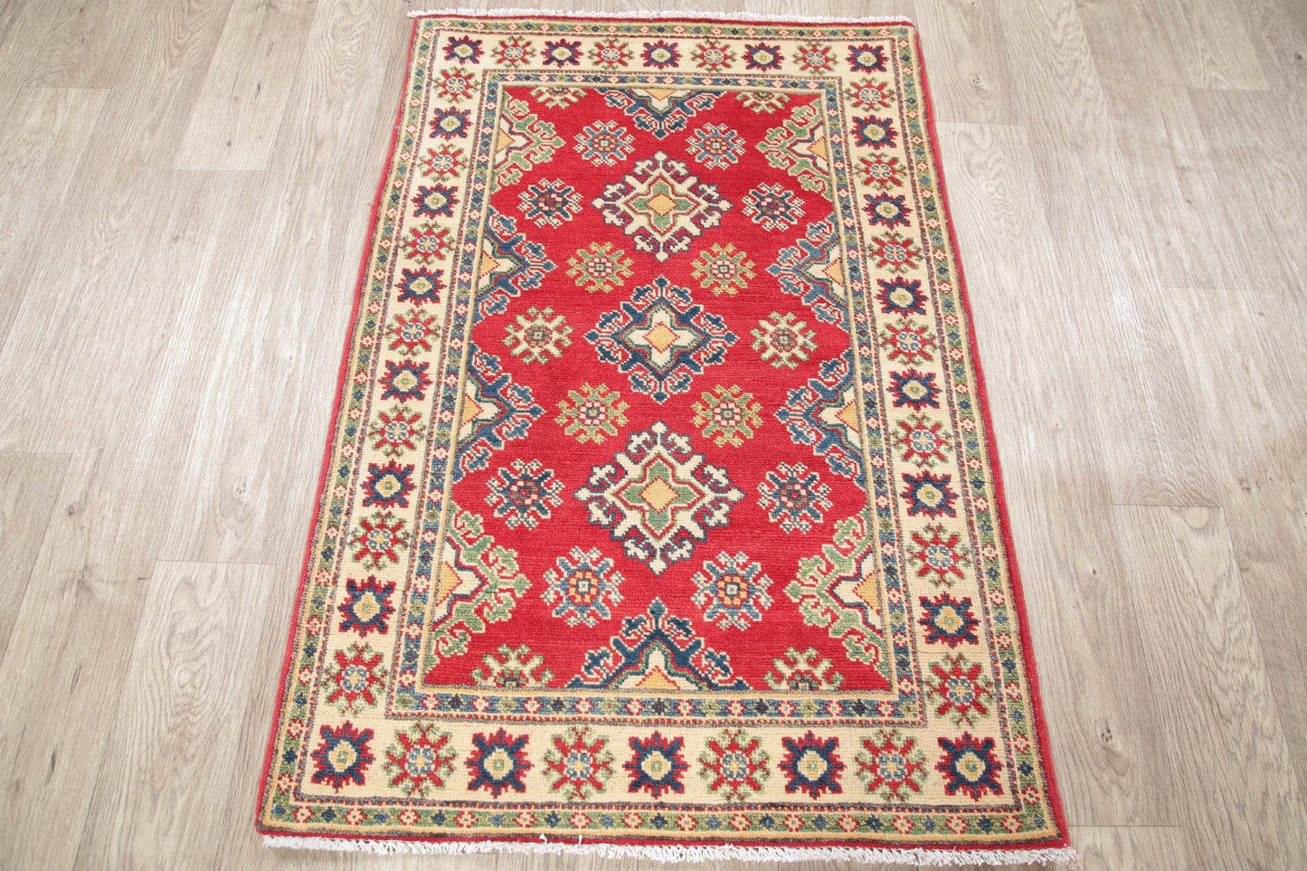 Red Kazak-Chechen Oriental Rug 3x4