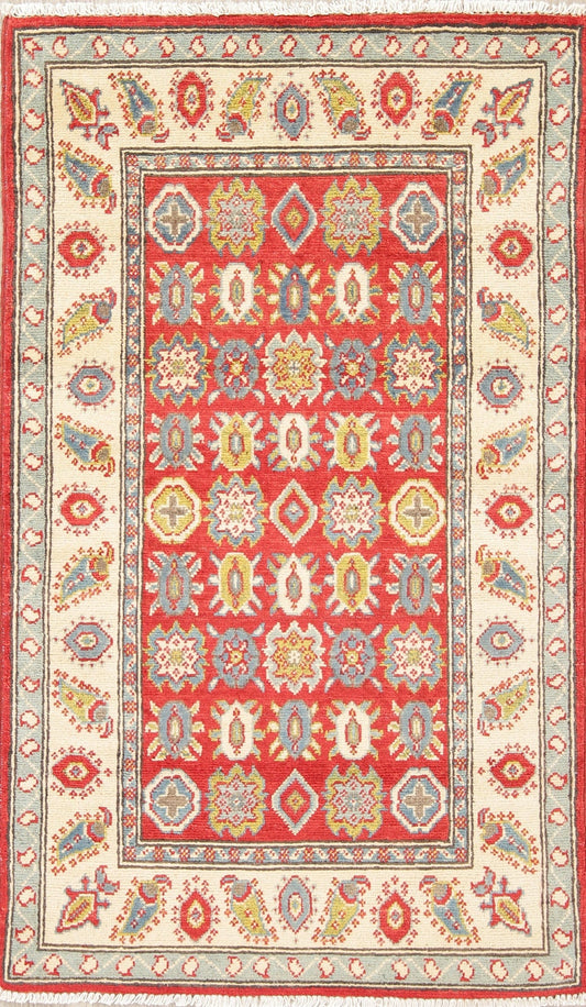 Geometric Kazak-Chechen Oriental Rug 3x4