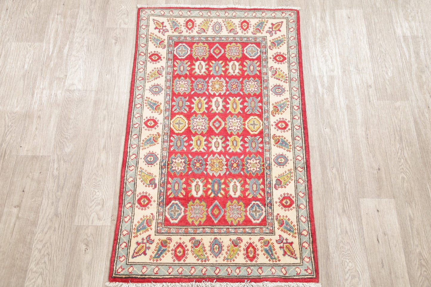 Geometric Kazak-Chechen Oriental Rug 3x4