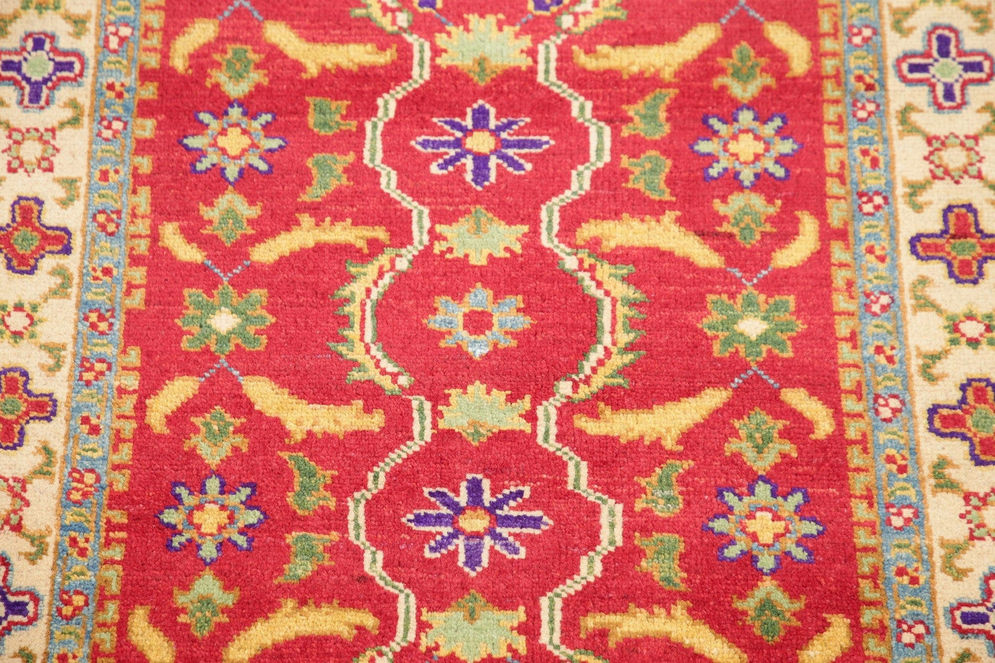 Geometric Kazak Pakistan Wool Rug 3x4