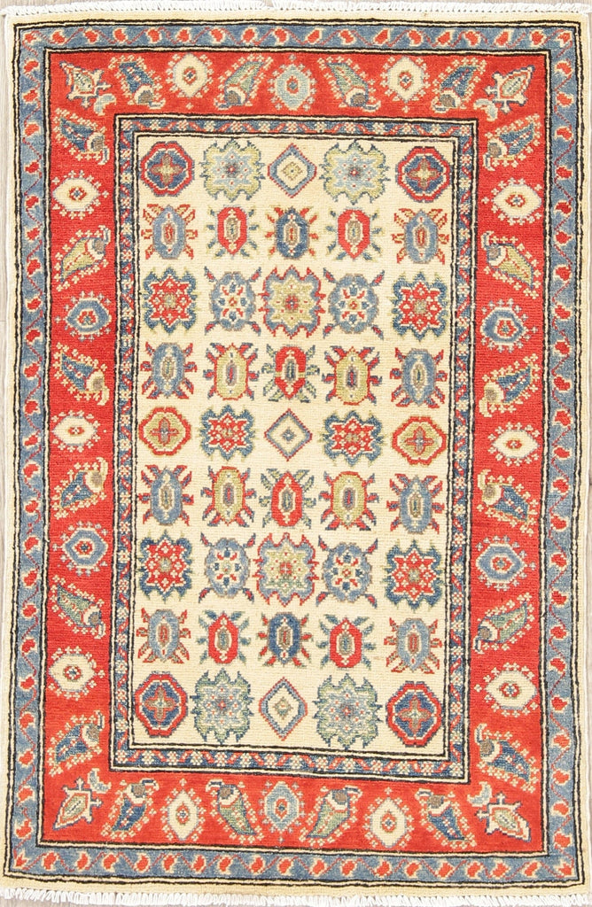 Geometric Kazak Pakistan Wool Rug 3x4