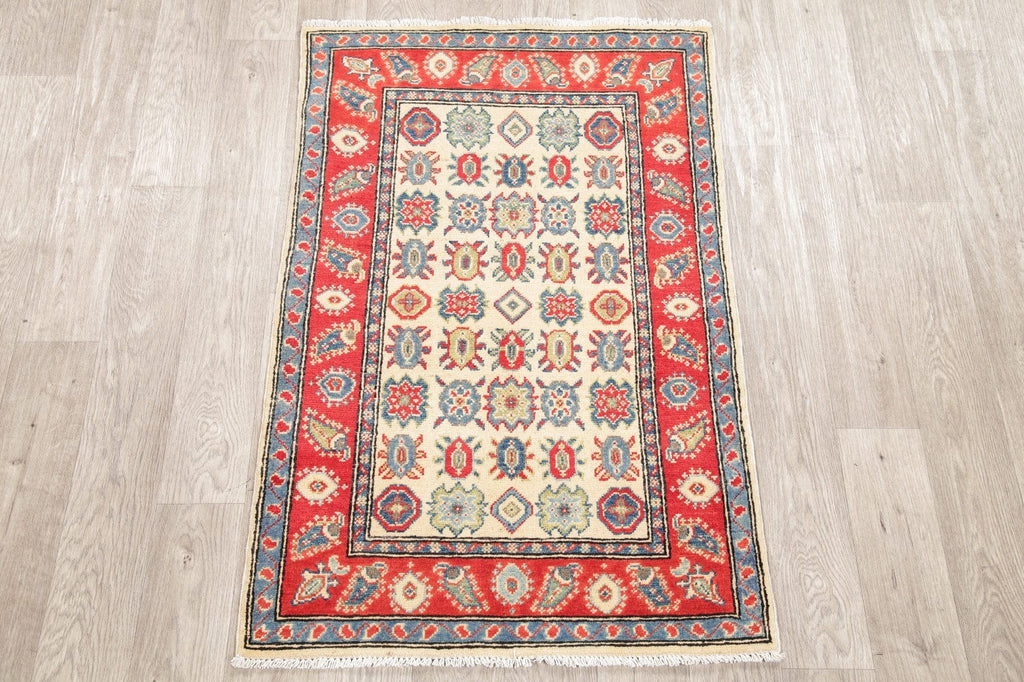 Geometric Kazak Pakistan Wool Rug 3x4