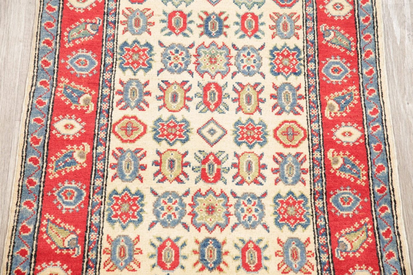 Geometric Kazak Pakistan Wool Rug 3x4