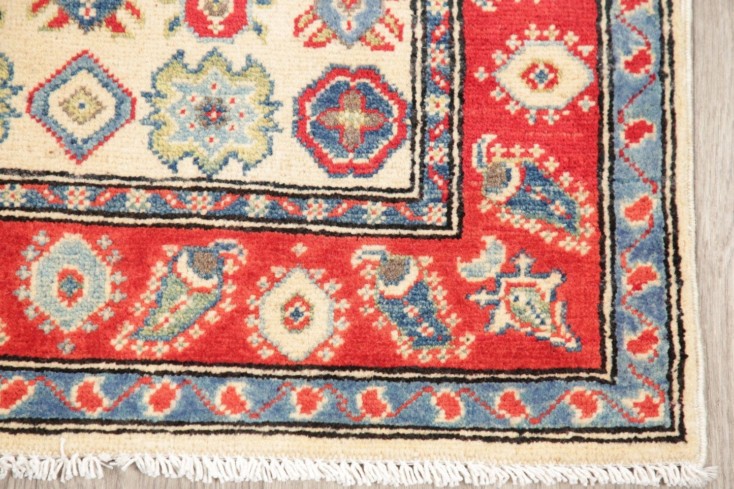 Geometric Kazak Pakistan Wool Rug 3x4